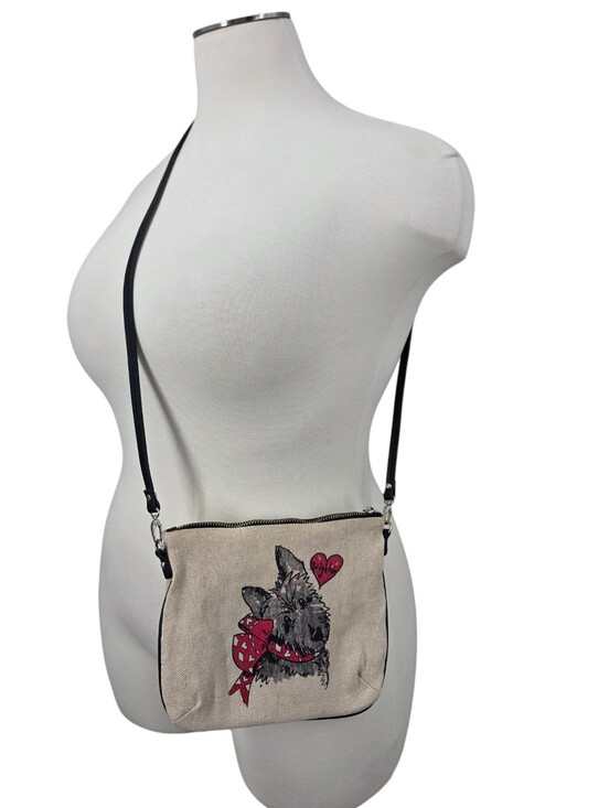 Brighton Handbags - Brighton Canvas Scottie Dog Exercise I'd Rather Accessorize Crossbody Bag Purse